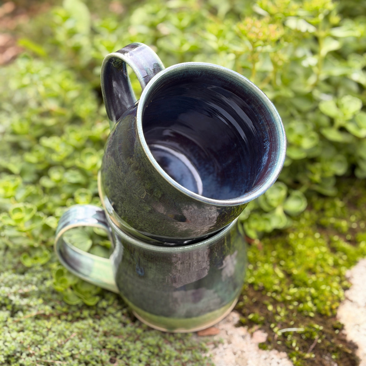 Belly Mug- Navy and Turq