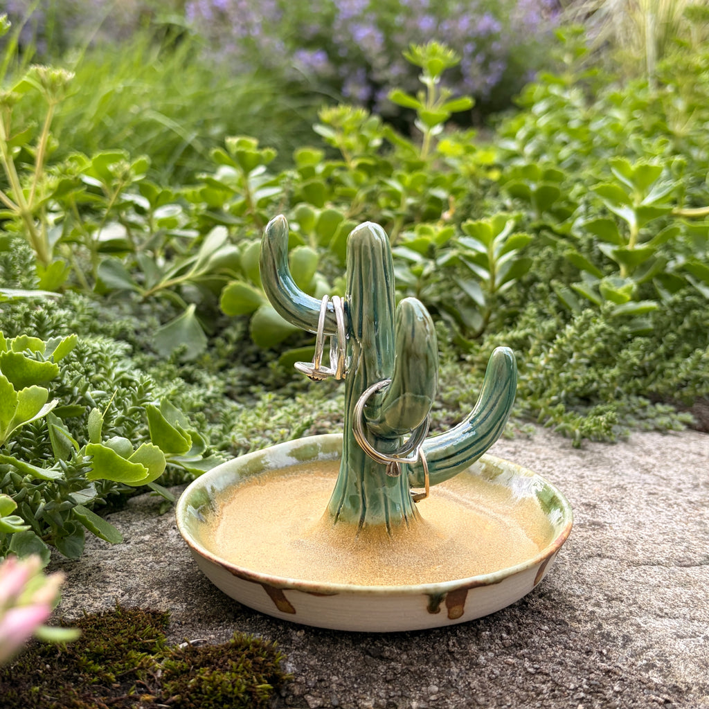 Cactus Ring Holder, Green and Yellow