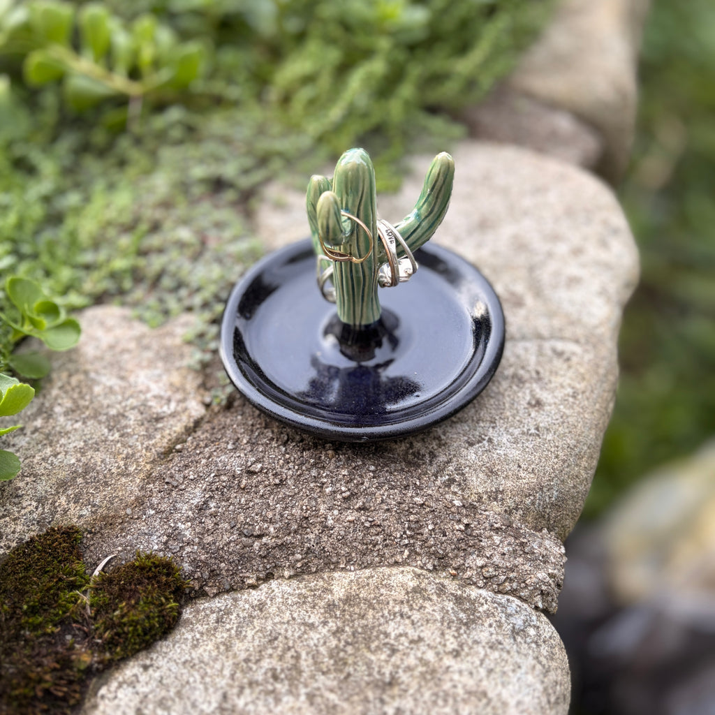 Cactus Ring Holder-Green and Black