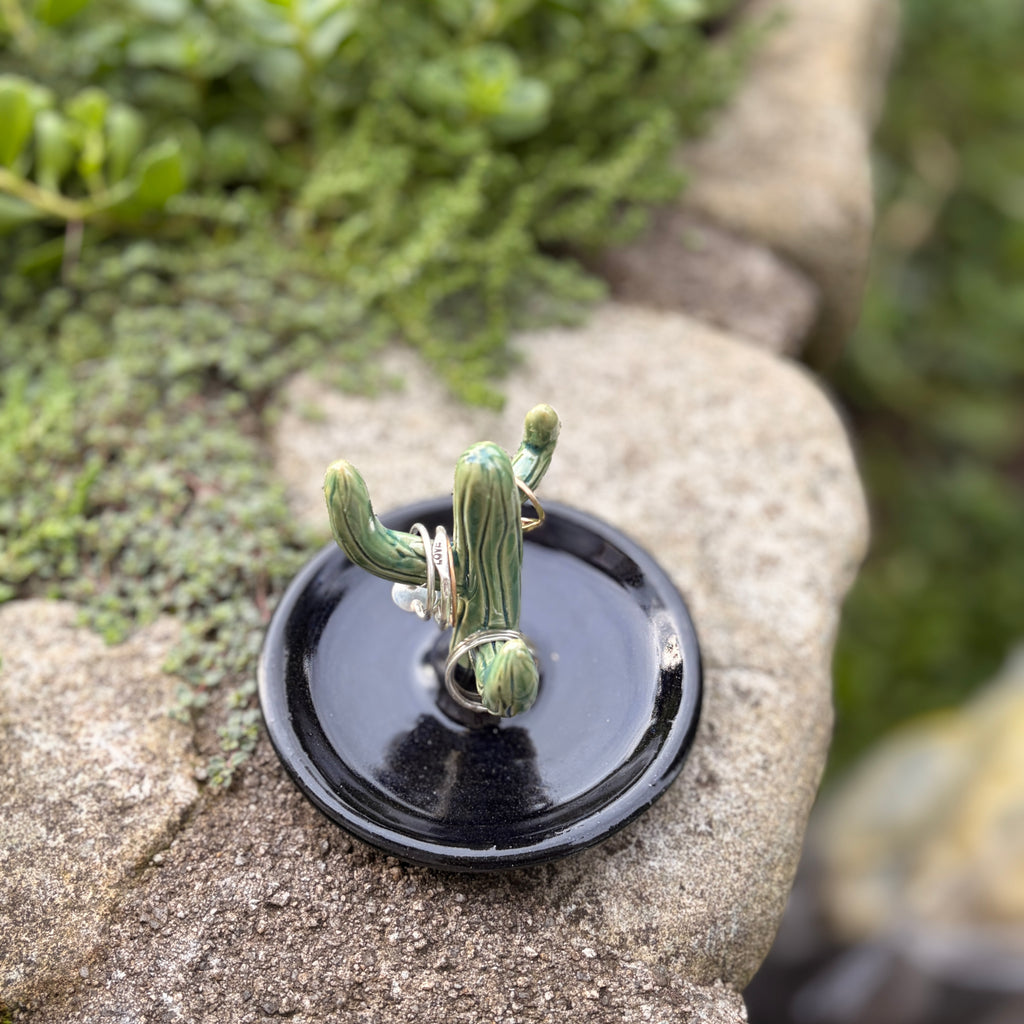 Cactus Ring Holder-Green and Black
